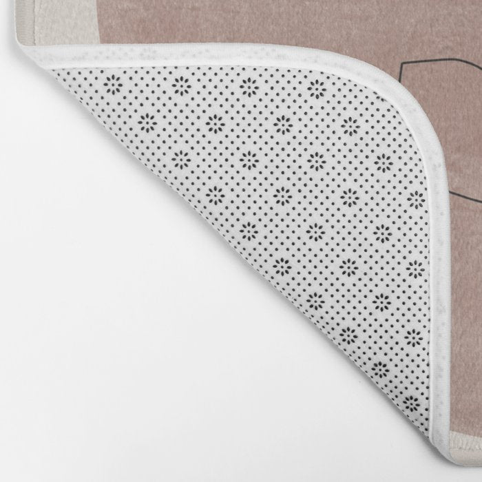 Sun and Flowers Line Art Bath Mat Gallery Image 2