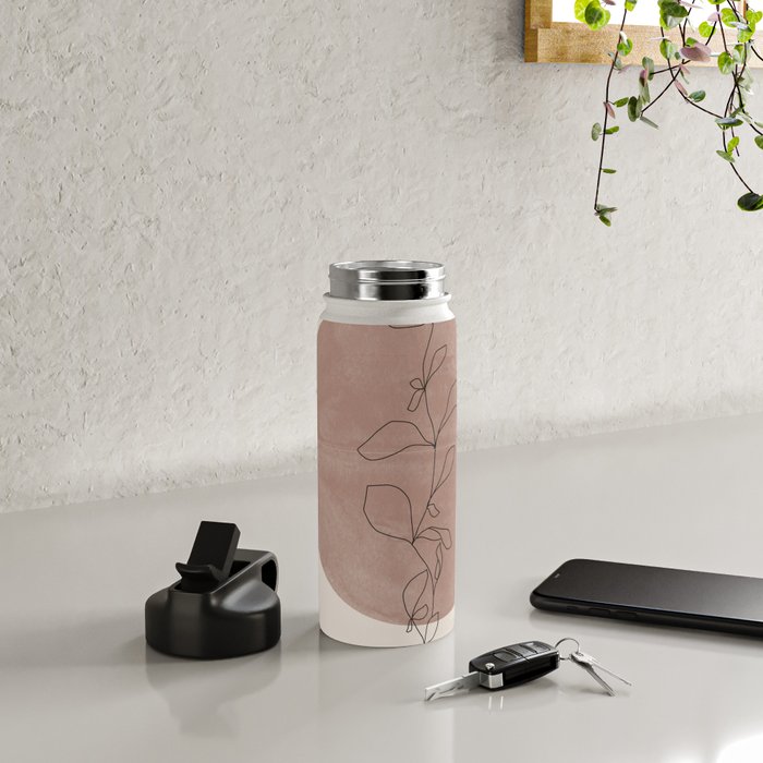 Sun and Flowers Line Art Water Bottle Gallery Image 4