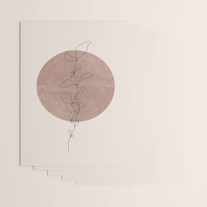 Sun and Flowers Line Art Wrapping Paper Gallery Image 3
