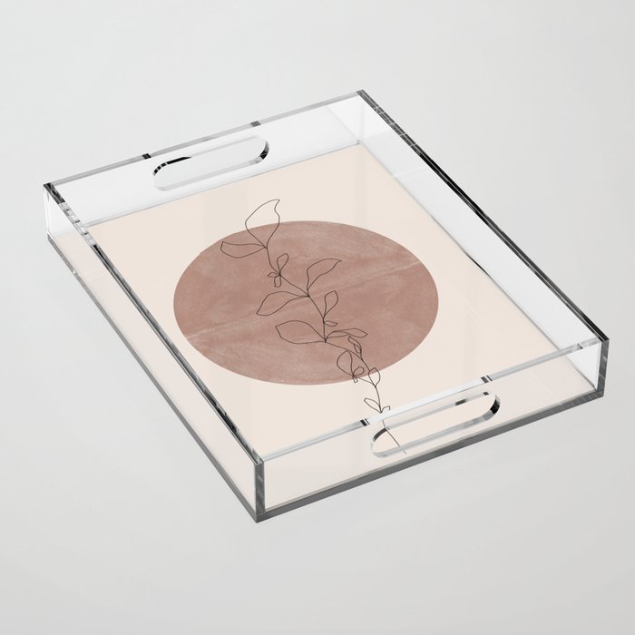 Sun and Flowers Line Art Acrylic Tray Gallery Image 1