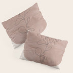 Sun and Flowers Line Art Pillow Sham Gallery Image 3