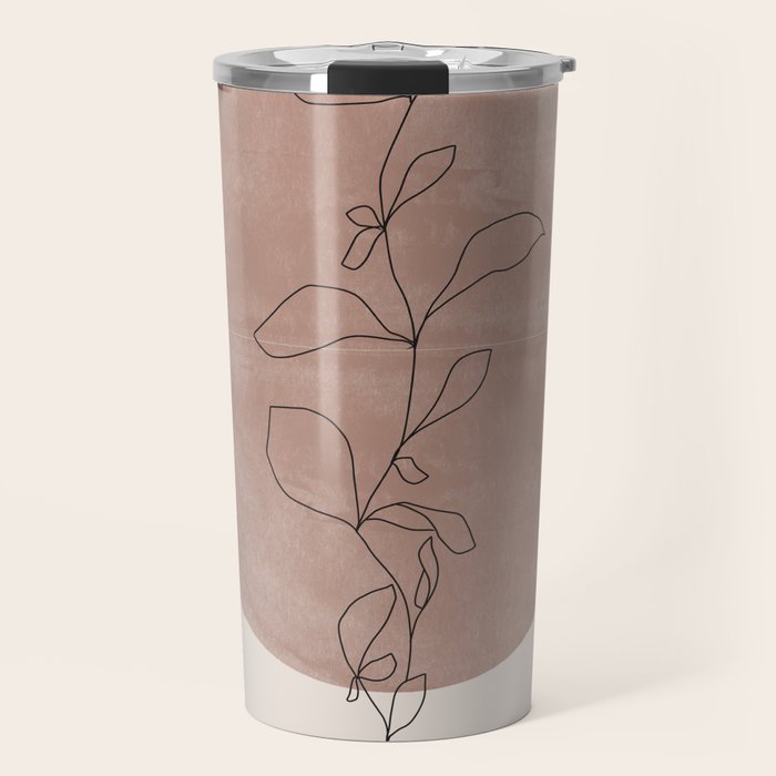 Sun and Flowers Line Art Travel Mug Gallery Image 1
