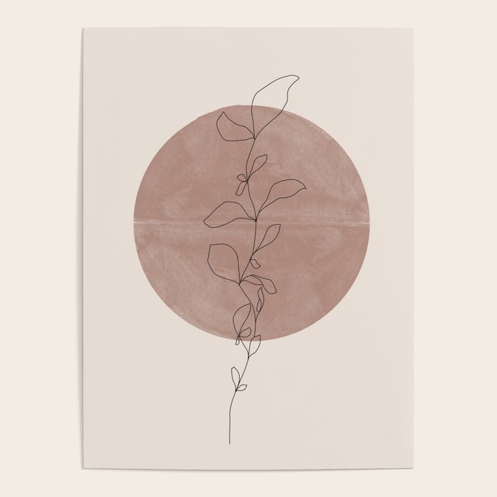 Sun and Flowers Line Art Poster Gallery Image 1