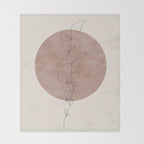 Sun and Flowers Line Art Throw Blanket Gallery Image 2