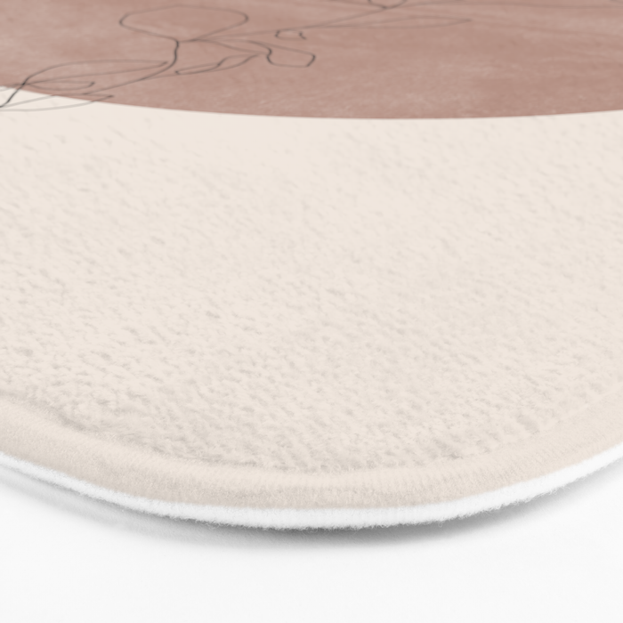 Sun and Flowers Line Art Bath Mat Gallery Image 3