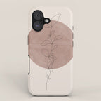 Sun and Flowers Line Art iPhone Case Gallery Image 1