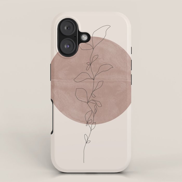 Sun and Flowers Line Art iPhone Case Gallery Image 1