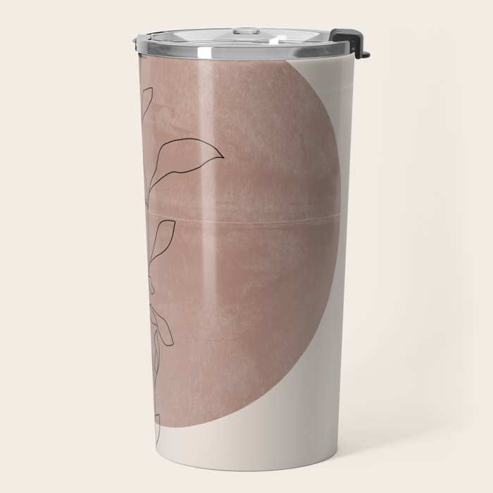 Sun and Flowers Line Art Travel Mug Gallery Image 2
