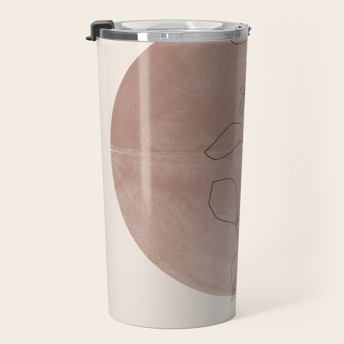 Sun and Flowers Line Art Travel Mug Gallery Image 3