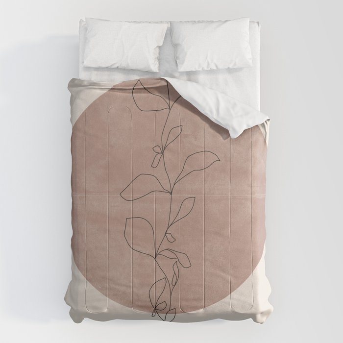 Sun and Flowers Line Art Comforter Gallery Image 1