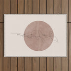Sun and Flowers Line Art Outdoor Rug Gallery Image 1
