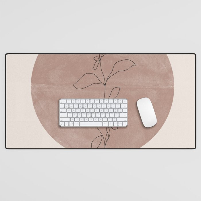 Sun and Flowers Line Art Desk Mat Gallery Image 1