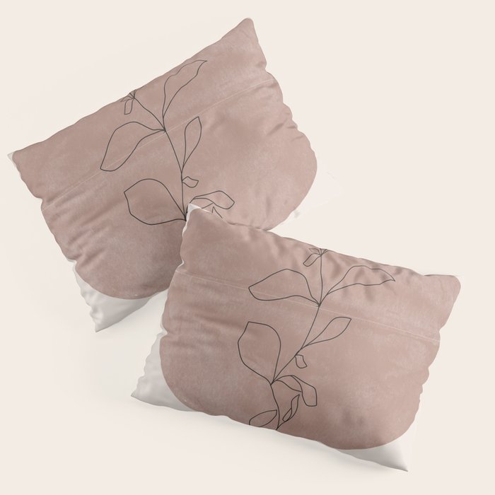 Sun and Flowers Line Art Pillow Sham Gallery Image 1
