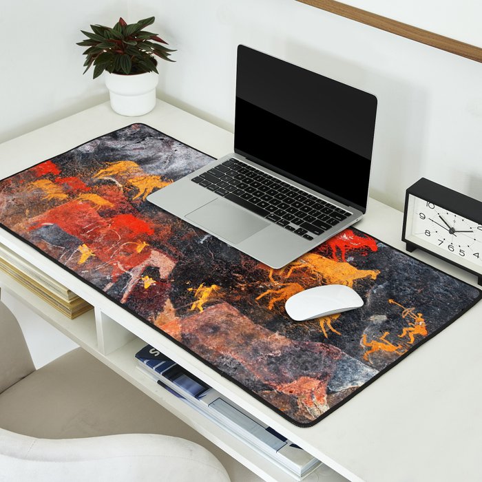Cave Art Lascaux Deer Hunt Desk Mat Gallery Image 2