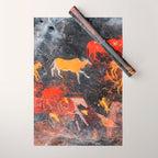 Cave Art Lascaux Deer Hunt Wrapping Paper Gallery Image 1
