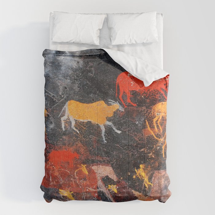 Cave Art Lascaux Deer Hunt Comforter Gallery Image 6