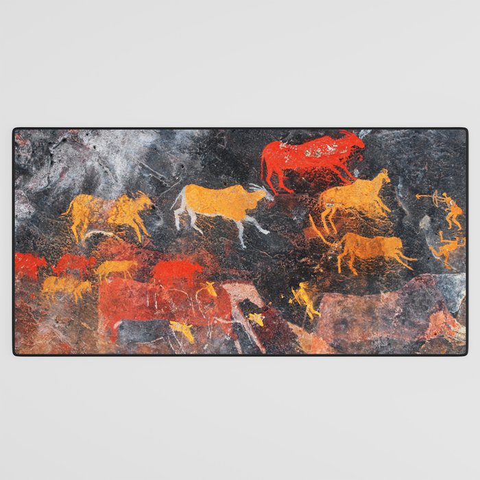 Cave Art Lascaux Deer Hunt Desk Mat Gallery Image 3
