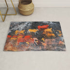 Cave Art Lascaux Deer Hunt Rug Gallery Image 1