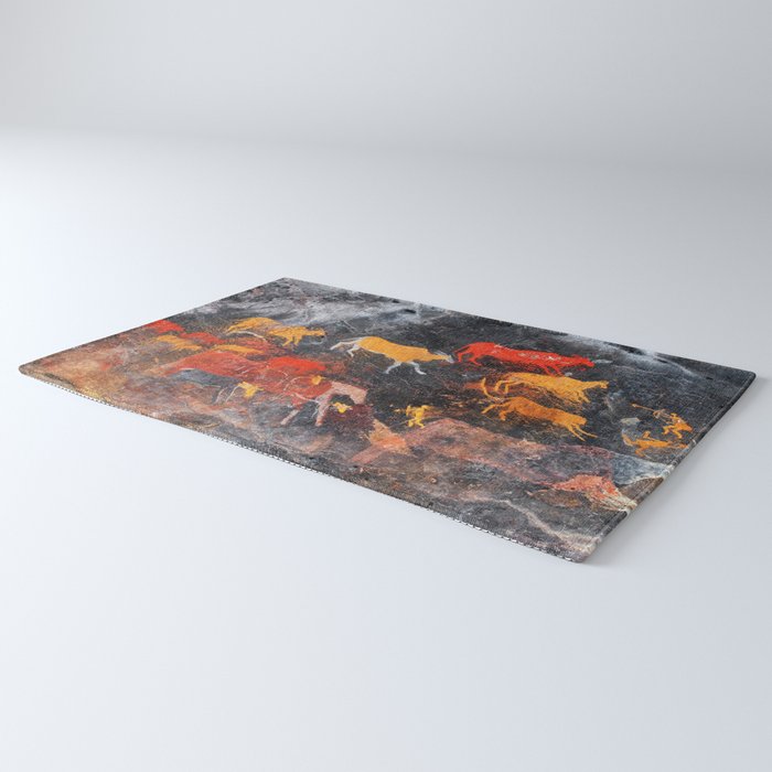 Cave Art Lascaux Deer Hunt Rug Gallery Image 3