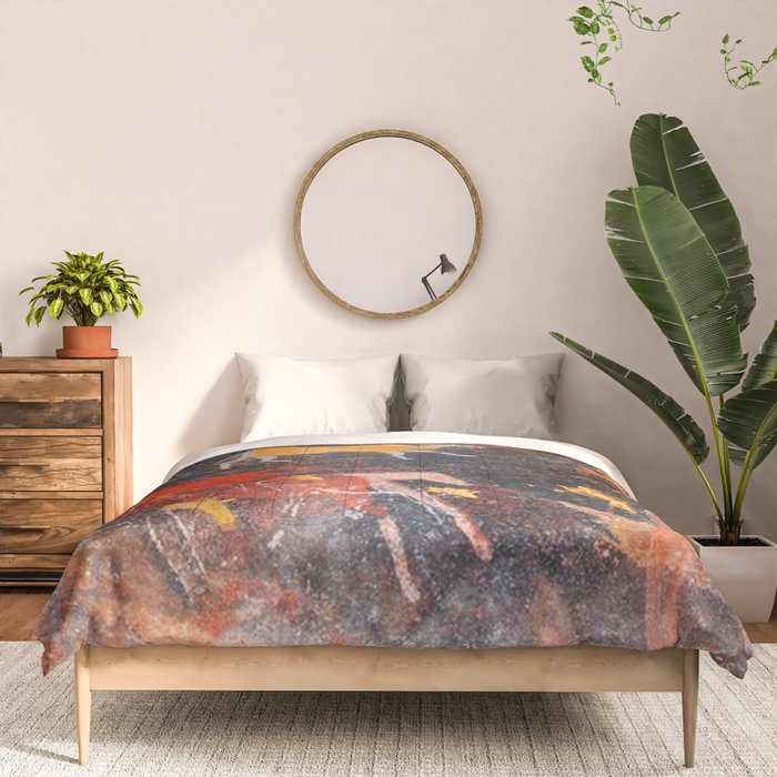 Cave Art Lascaux Deer Hunt Comforter Gallery Image 3