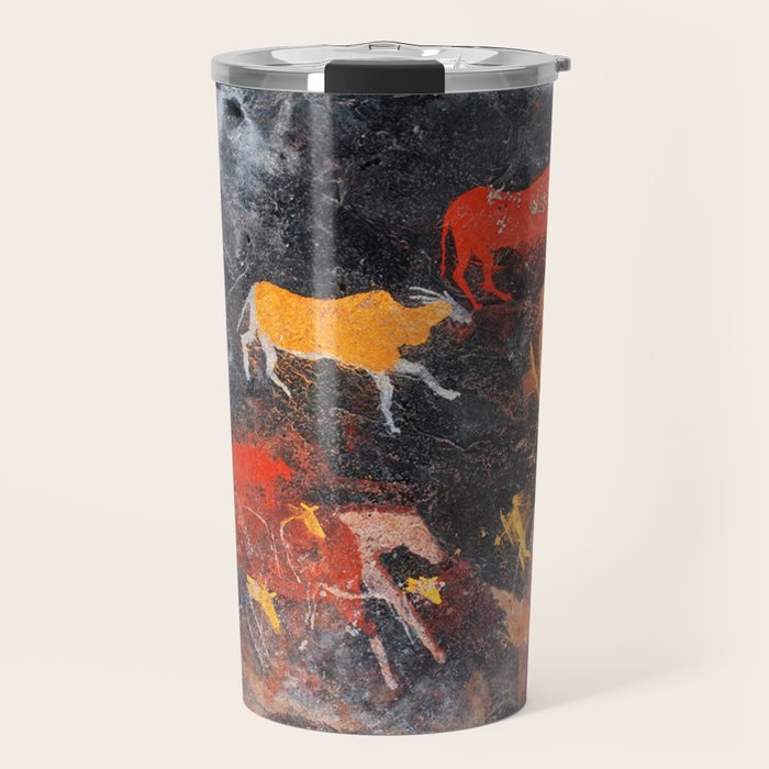 Cave Art Lascaux Deer Hunt Travel Mug Gallery Image 1