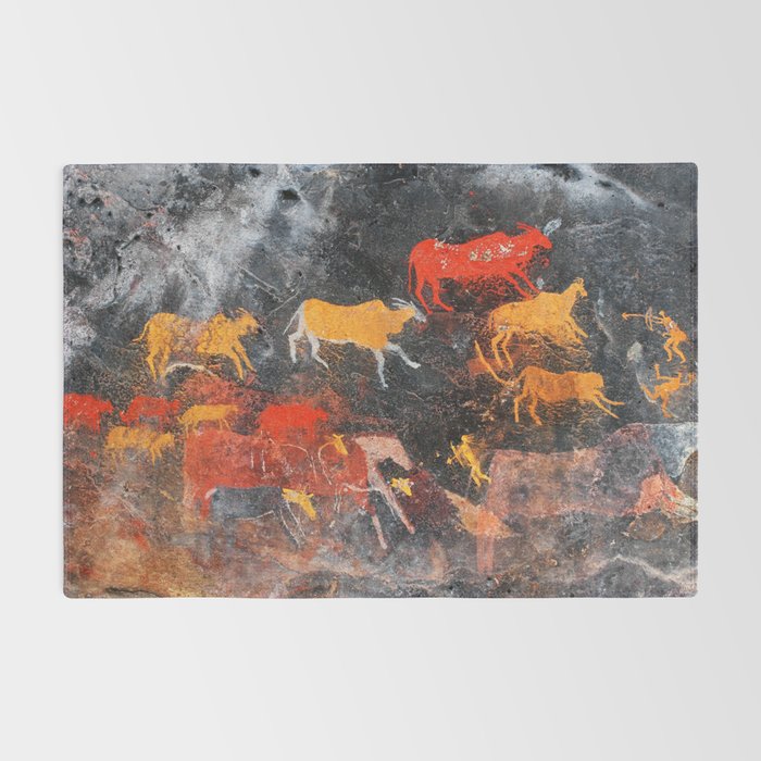 Cave Art Lascaux Deer Hunt Rug Gallery Image 2