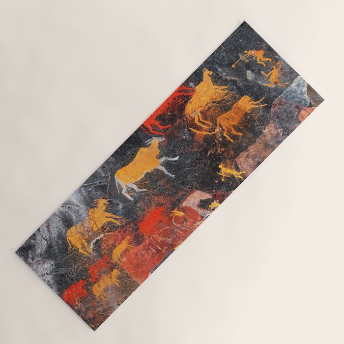 Cave Art Lascaux Deer Hunt Yoga Mat Gallery Image 1