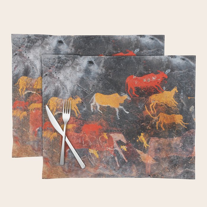 Cave Art Lascaux Deer Hunt Placemat Gallery Image 1
