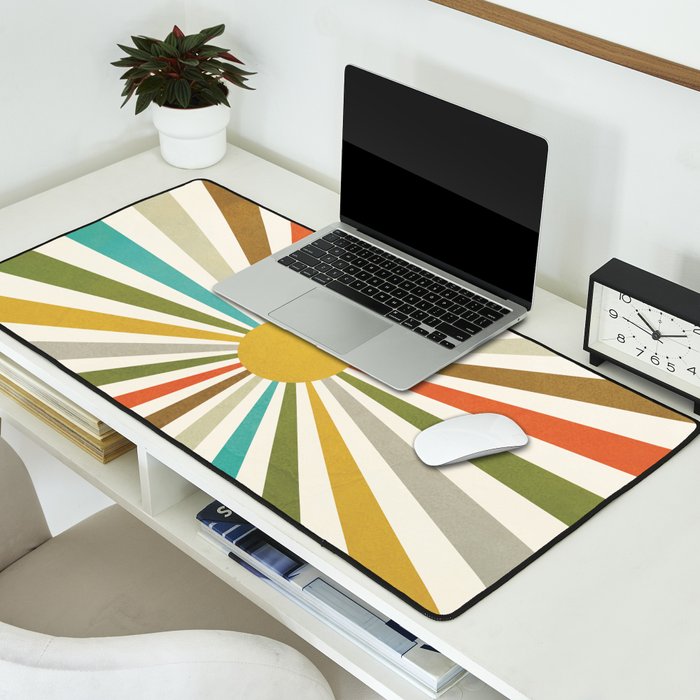 Sun Retro Art IV Desk Mat Gallery Image 2
