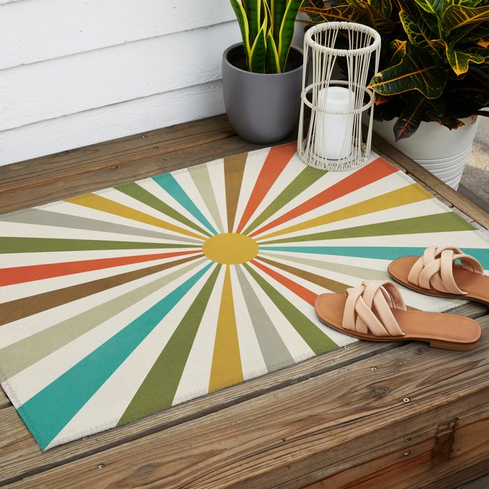 Sun Retro Art IV Outdoor Rug Gallery Image 2