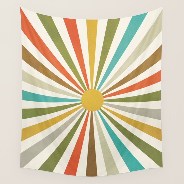 Sun Retro Art IV Wall Tapestry Gallery Image 1