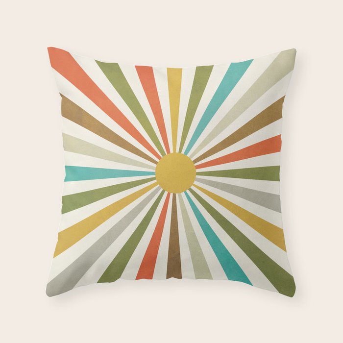 Sun Retro Art IV Throw Pillow Gallery Image 6