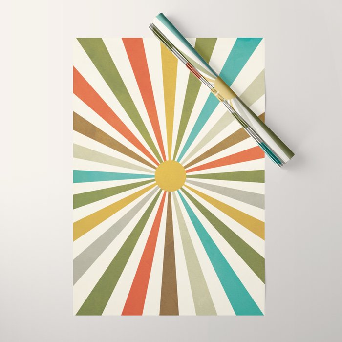 Sun Retro Art IV Wrapping Paper Gallery Image 1
