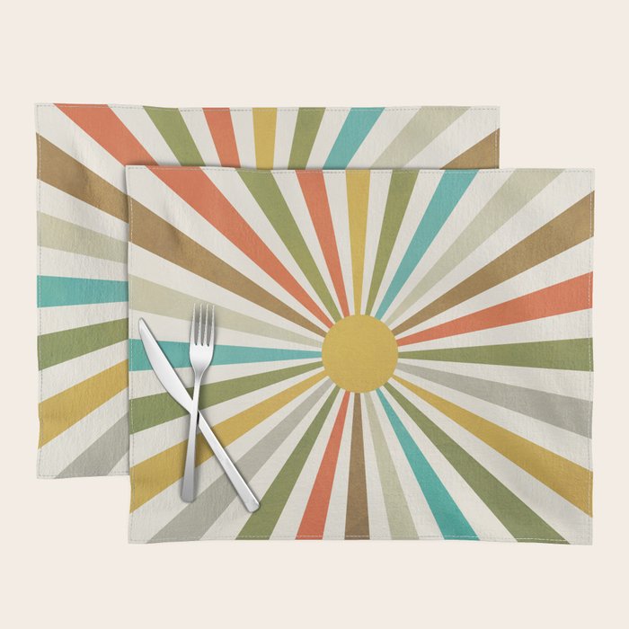 Sun Retro Art IV Placemat Gallery Image 1