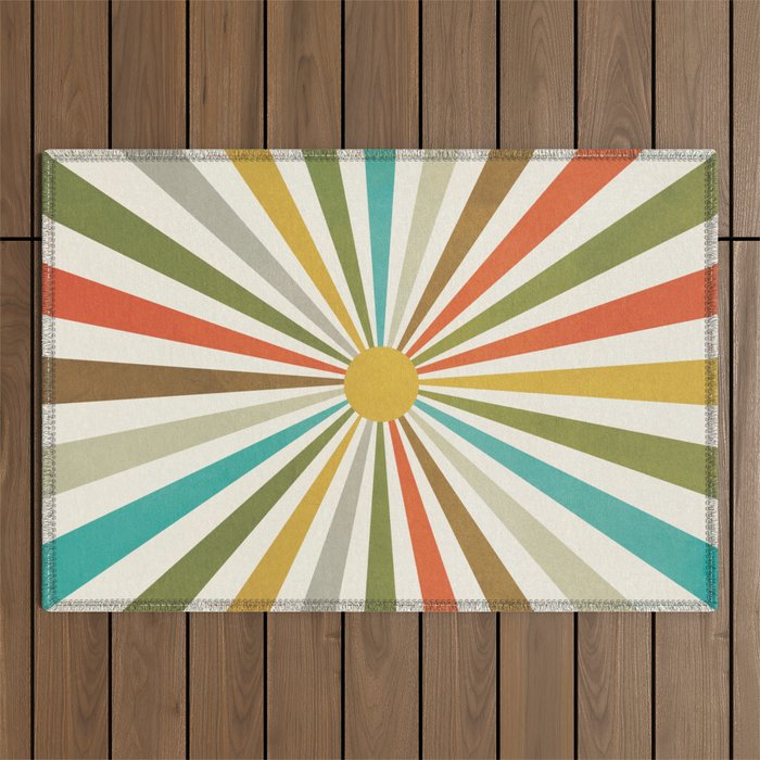 Sun Retro Art IV Outdoor Rug Gallery Image 1