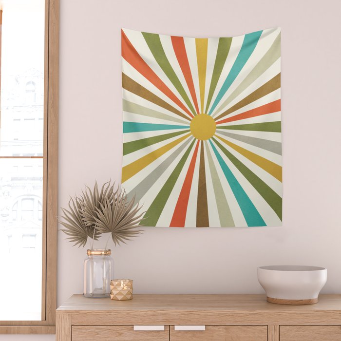 Sun Retro Art IV Wall Tapestry Gallery Image 2