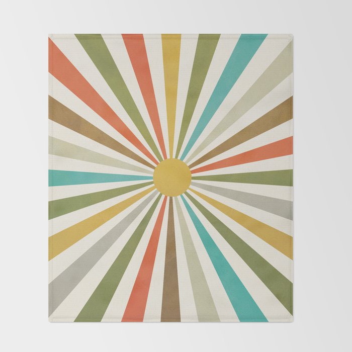 Sun Retro Art IV Throw Blanket Gallery Image 2