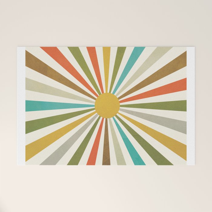 Sun Retro Art IV Welcome Mat Gallery Image 1