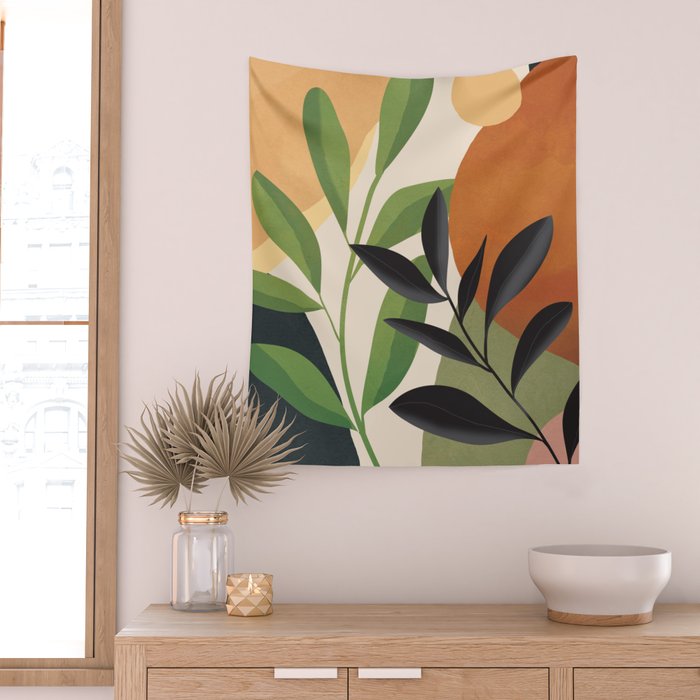 Abstract Sun Rays on the Branches 01 Wall Tapestry Gallery Image 2