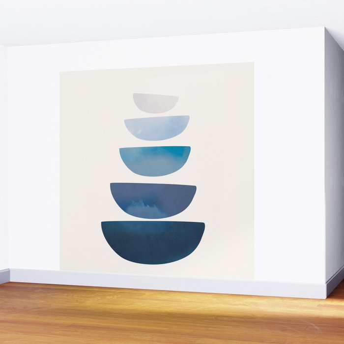 Blue Stack 02 Wall Mural Gallery Image 2