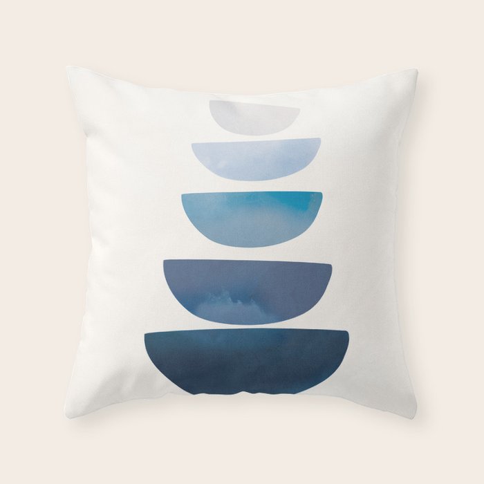 Blue Stack 02 Throw Pillow Gallery Image 1