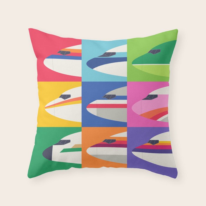 Retro Airline Nose Livery - USA Throw Pillow Gallery Image 6
