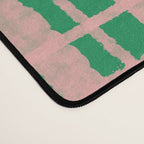 Retro Picnic Plaid Painted Pattern in Bright Green and Pink Desk Mat Gallery Image 4