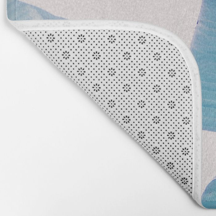 Banana Leaf Blue Bath Mat Gallery Image 2
