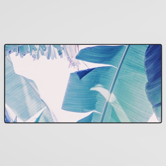 Banana Leaf Blue Desk Mat Gallery Image 3