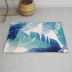 Banana Leaf Blue Rug Gallery Image 1