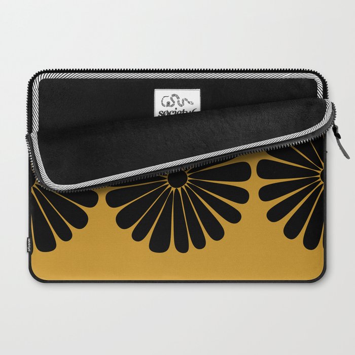 Retro Daisy Abstract VIII Golden Yellow Bold Floral Laptop Sleeve Gallery Image 2