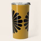 Retro Daisy Abstract VIII Golden Yellow Bold Floral Travel Mug Gallery Image 2