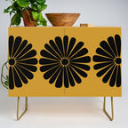 Retro Daisy Abstract VIII Golden Yellow Bold Floral Credenza Gallery Image 1