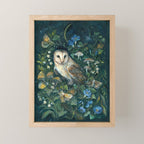 Barn Owl Forest Mini Art Print Gallery Image 1